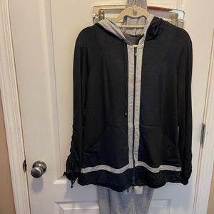St. John Sweatsuit Size L, jacket, pants and scarf